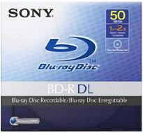 Sony Blu-ray 50-GB Write Once Disc - Dual Layer, 2x Speed Recording